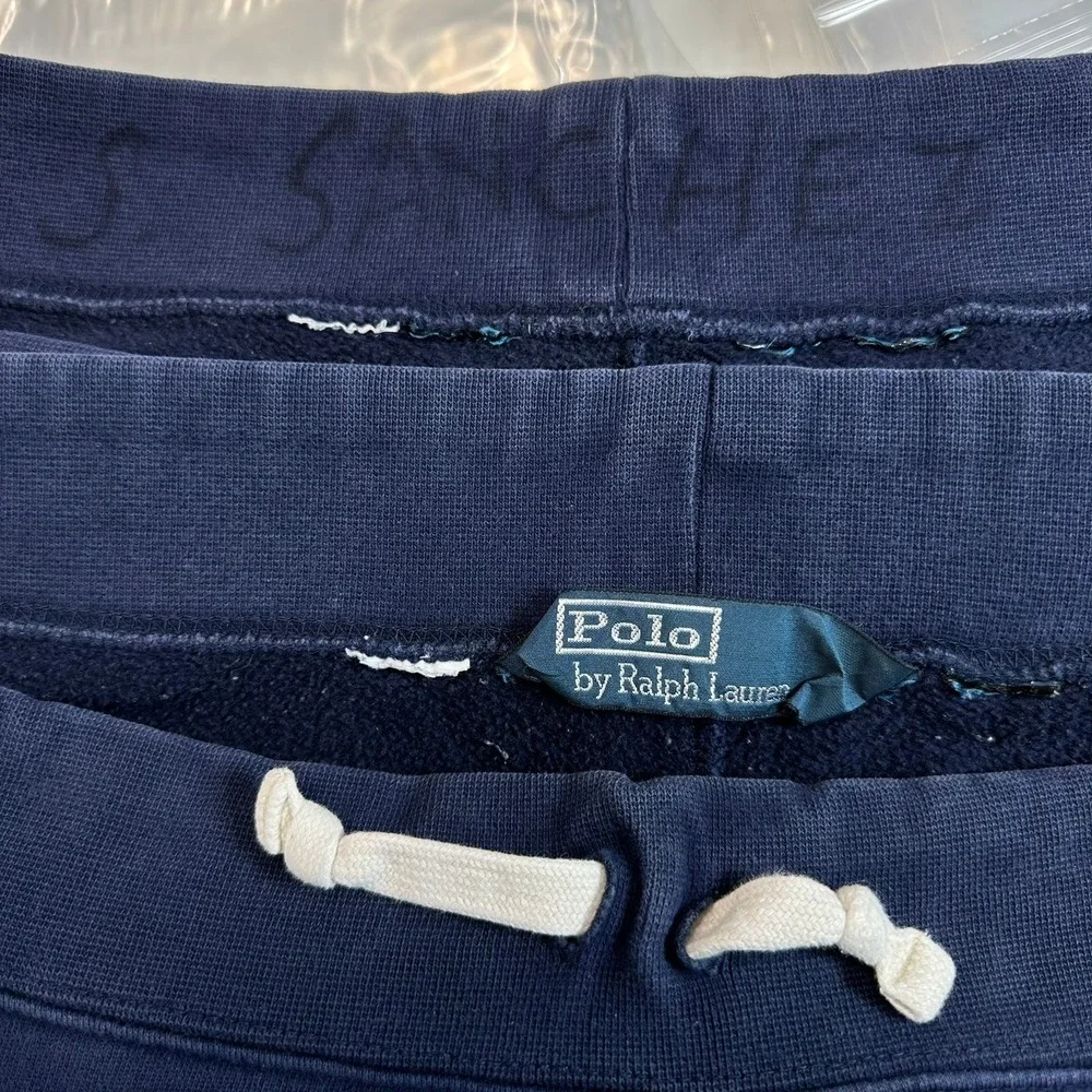 VTG Polo Ralph Lauren SET (2) Navy Blue Sweatpants Joggers 42x29 Workout‎ Preppy